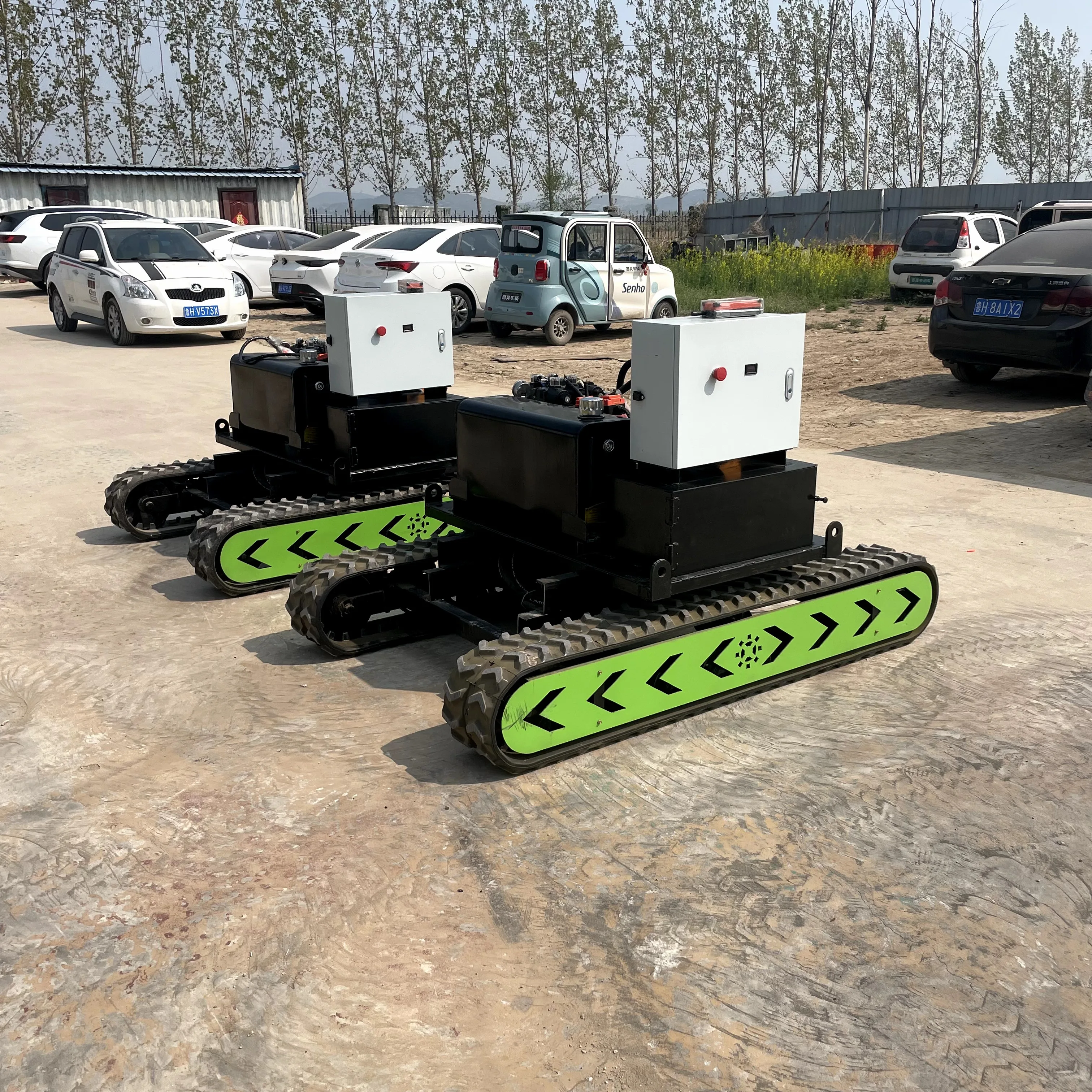 Electric Remote Control Rubber Track Chassis Platform Tracked Undercarriage Chassis With 24v 48v Ac Motor