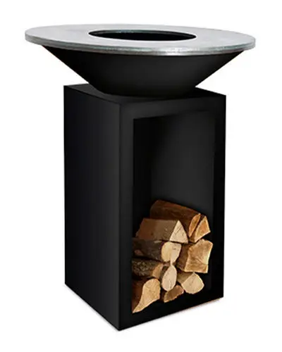 Outdoor steel fire pit barbecue grill bbq wood and charcoal BBQ grill