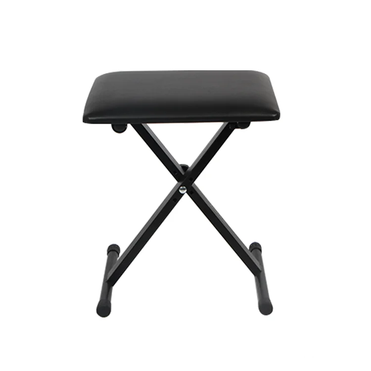 chinese factory OEM Music Stool Keyboard Stool Adjustable Height X-Style folding keyboard Piano Bench Padded Seat