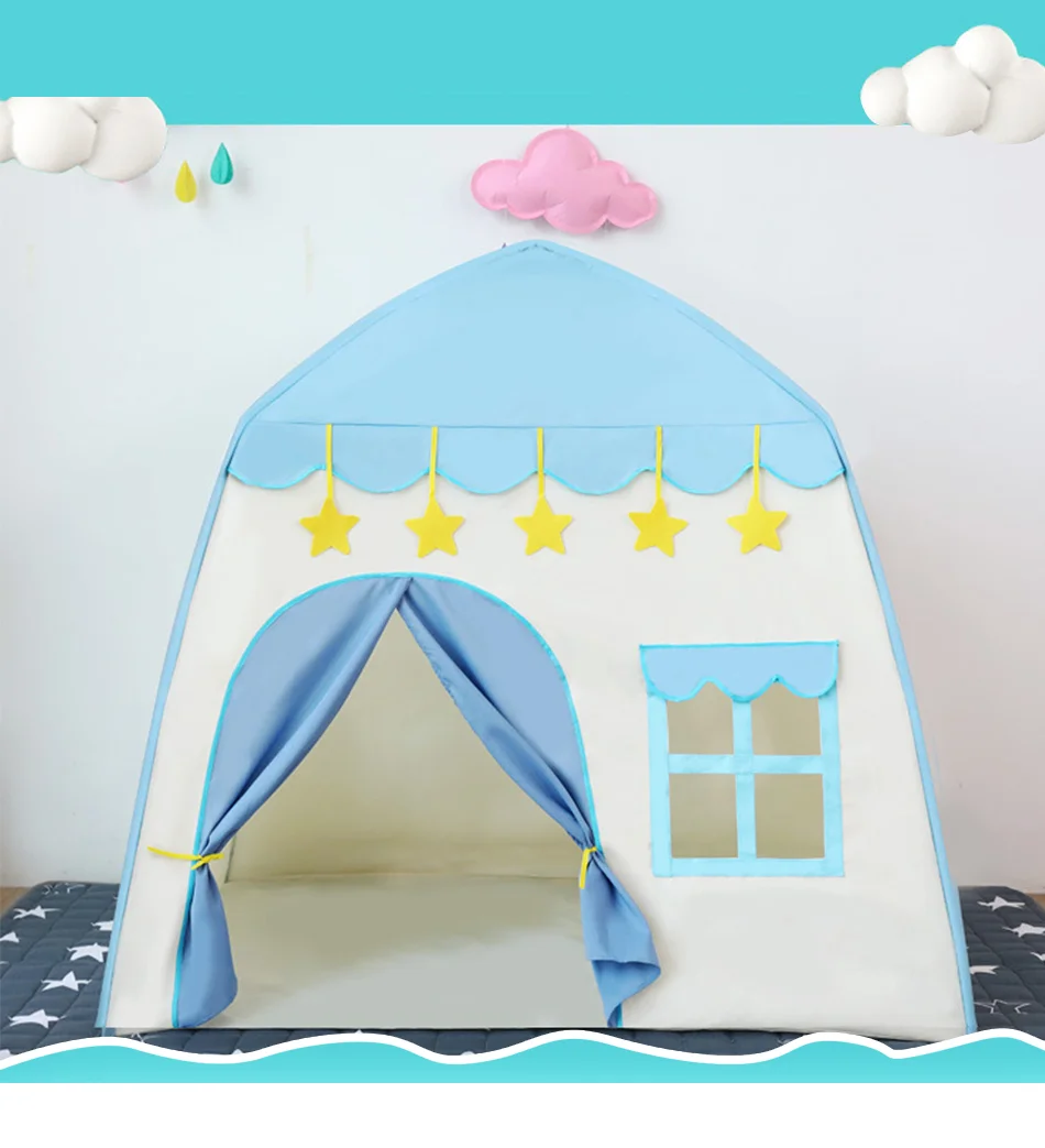 1,3 м портативная детская палатка Wigwam складные детские палатки Tipi детский игровой домик для больших девочек розовый Замок принцессы Декор детской комнаты