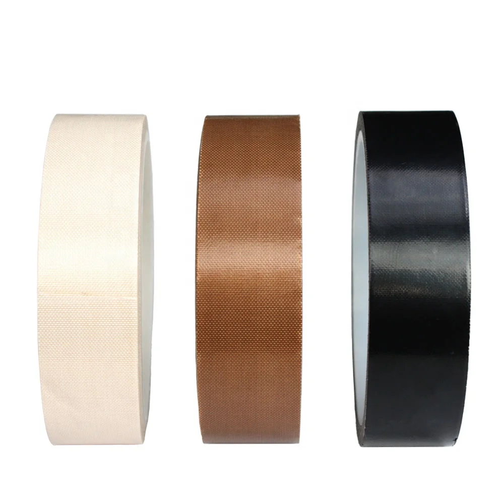 2- Heat Resistant Anti-Static Low-Static ESD PTFE Coated Fiberglass Glass Cloth with Silicone Glue Self Adhesive Tape