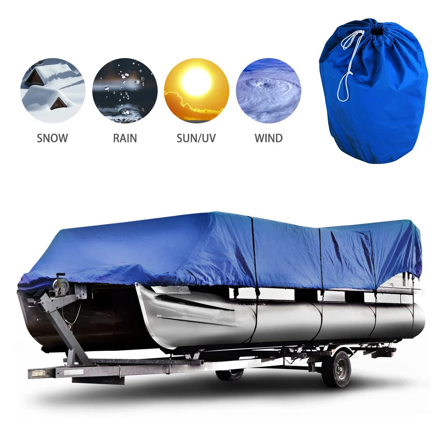 
V-shaped Hull, Trimaran Fishing Ski Professional Style Bass Boat 600D Waterproof Towing Speed Boat Cover 