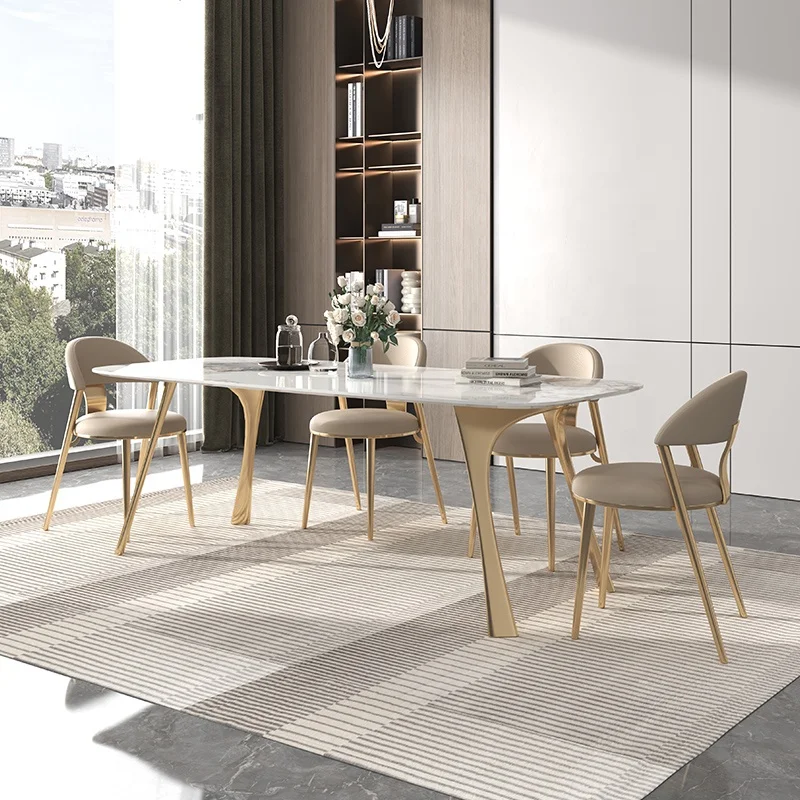 Luxury Household small apartment  for 6 person and chairs combination modern simple dining table