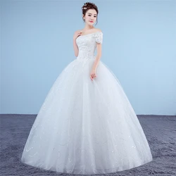 Bride Adult Ceremony One Shoulder Korean Style Custom Size Floor Length 2021 Wedding Dress Lace Red Wedding Dresses