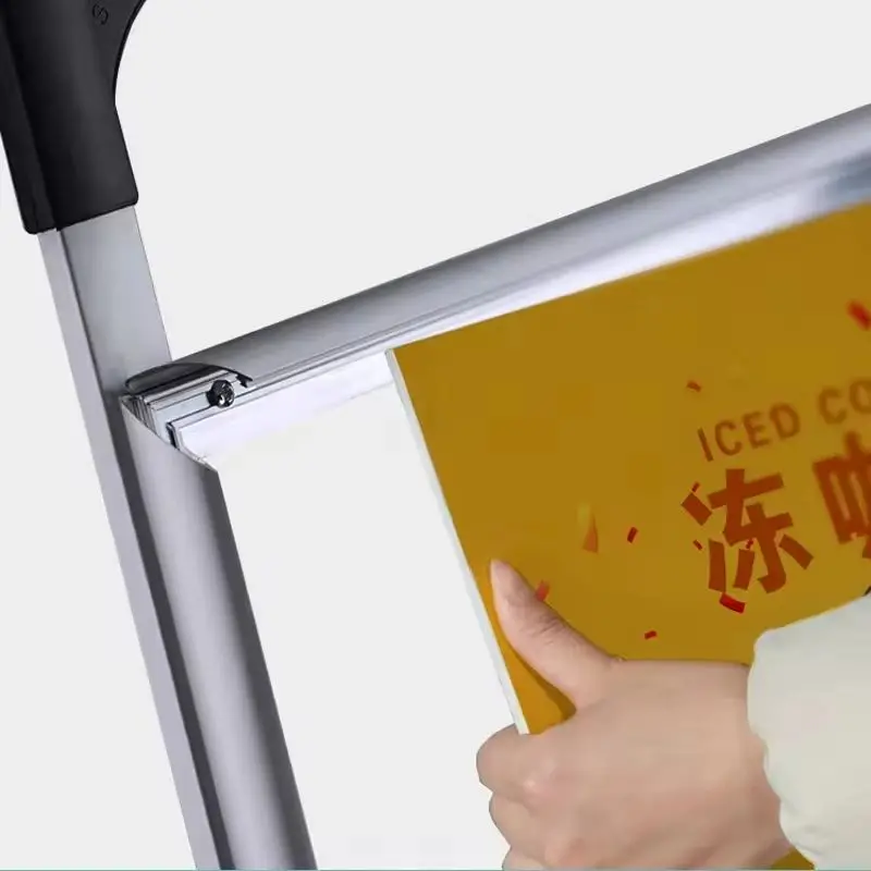 Factory direct aluminum folding frame acrylic store open display board exhibition PVC poster display stand