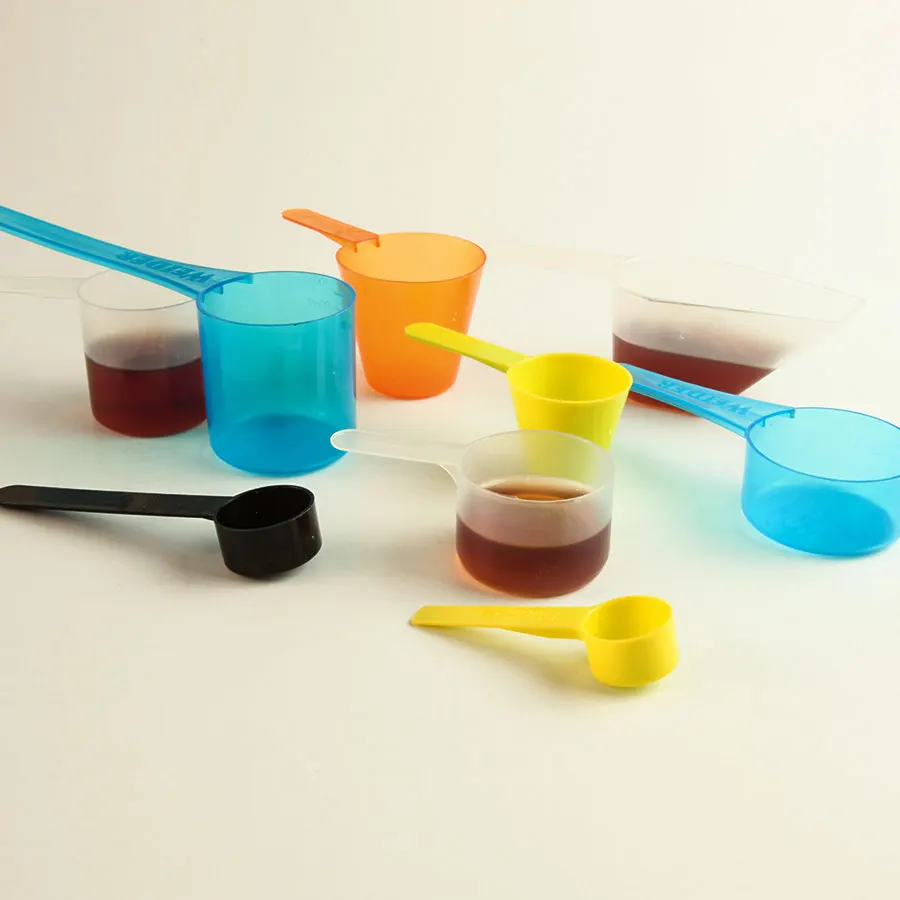 White 2.5ml to 5ml Plastic Dosage Double End Spoons