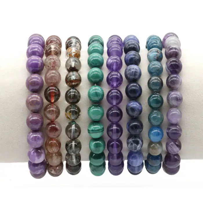 Wholesale Multi-Color Tiger Eye Beaded Elastic Bracelet 8mm Brown Green Blue Healing Gemstone Natural Bracelet Fashion Jewelry