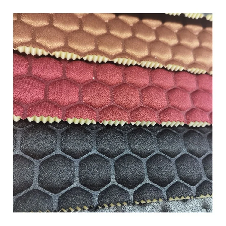 New Style Emboss Diamond embroidery fabric for Car Seat Cover