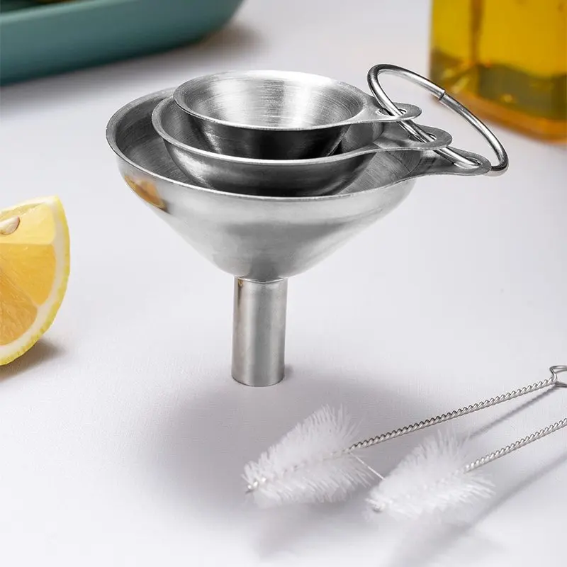 Factory supply metal funnel mini funnel kitchen oil liquid powder wine water funnels