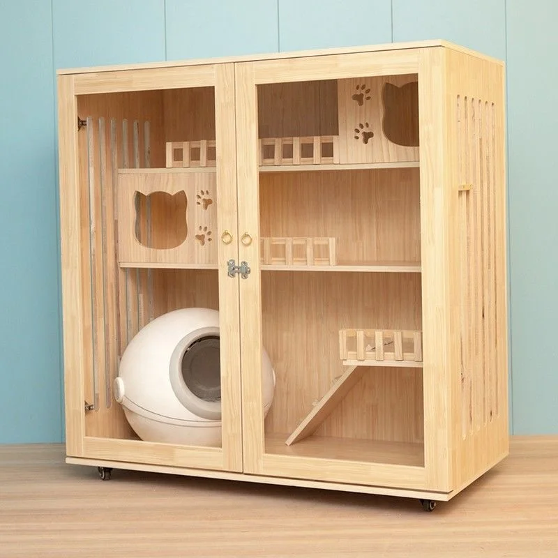 Luxury wooden cat house large cat bed  cat hous indoors
