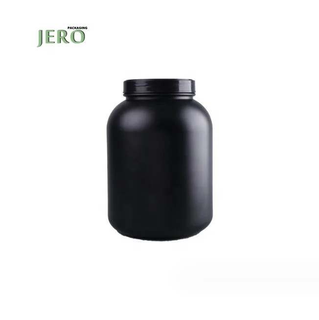 5LB 3.8LB HDPE Empty Plastic Food Supplement Container BPA Free Protein Powder Bottle Black Whey Protein Powder Jars
