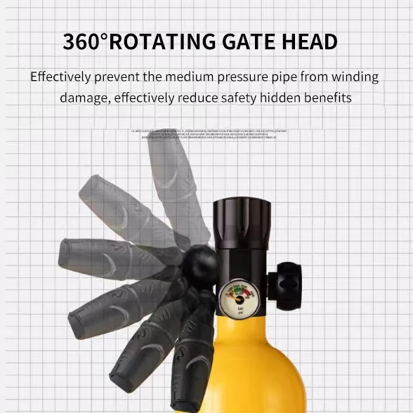 Portable small diving cylinder equipment 0.5L high pressure oxygen tank portable mini oxygen tank