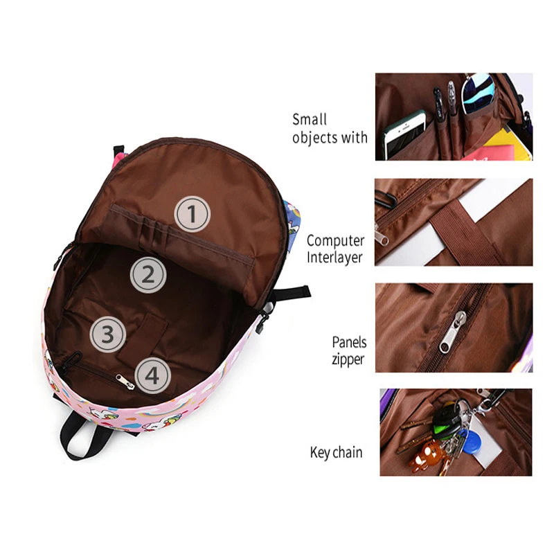 Unicorn Backpack blank Sublimation Ladies Leisure college Teen School Bag Printed Unicorn Backpacks