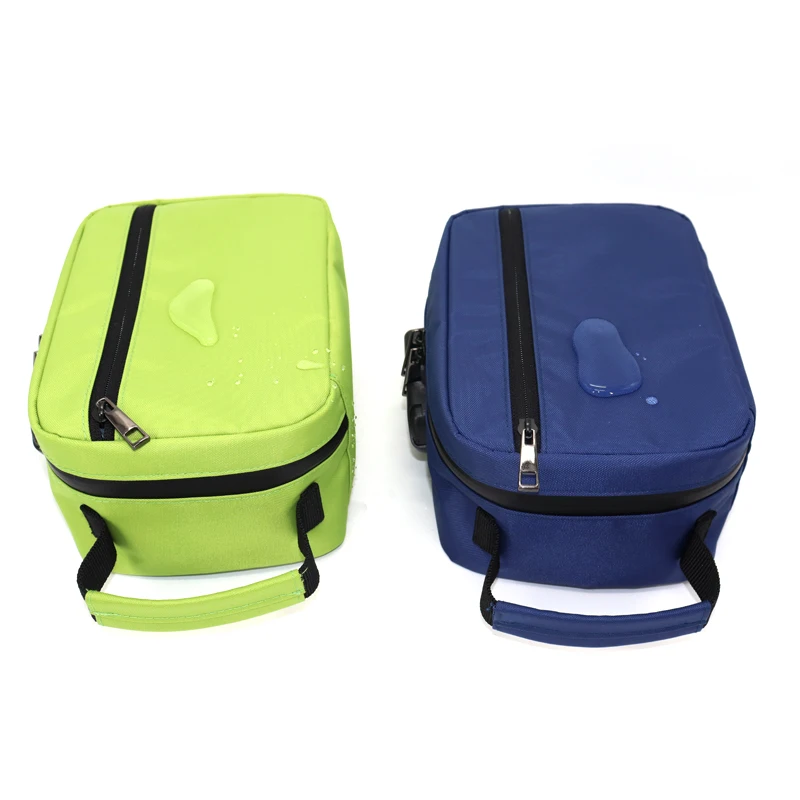  compact aluminum odor smell proof zipper stash case storage box with