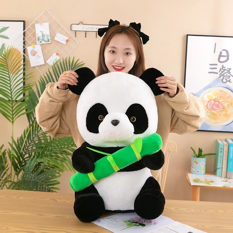 JM Hug Bamboo Fat Panda Soft Toy Child Gifts Bedtime Dolls Cute Plush Zoo Animals Panda Stuffed Animal Toys