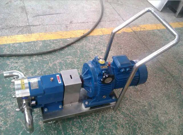 high viscosity rotor lobe pump chocolate ketchup sauces pastes transfer pump with trolley and control
