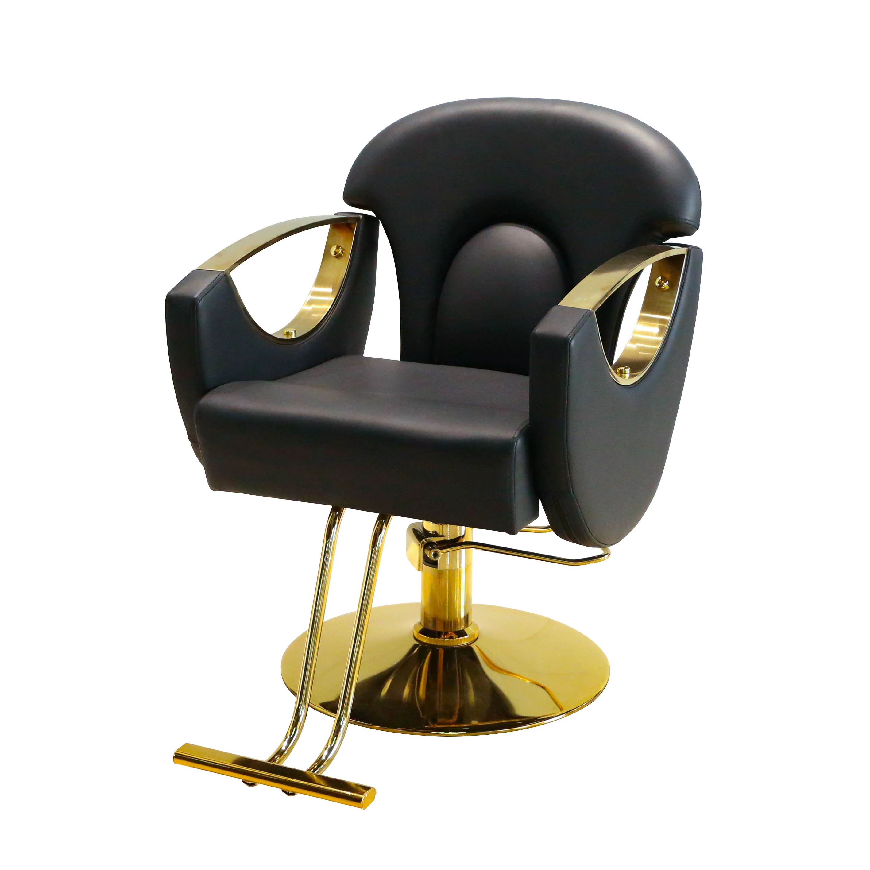 2024 Custom Logo black barber chairs makeup chair for barber station salon furniture barber chairs