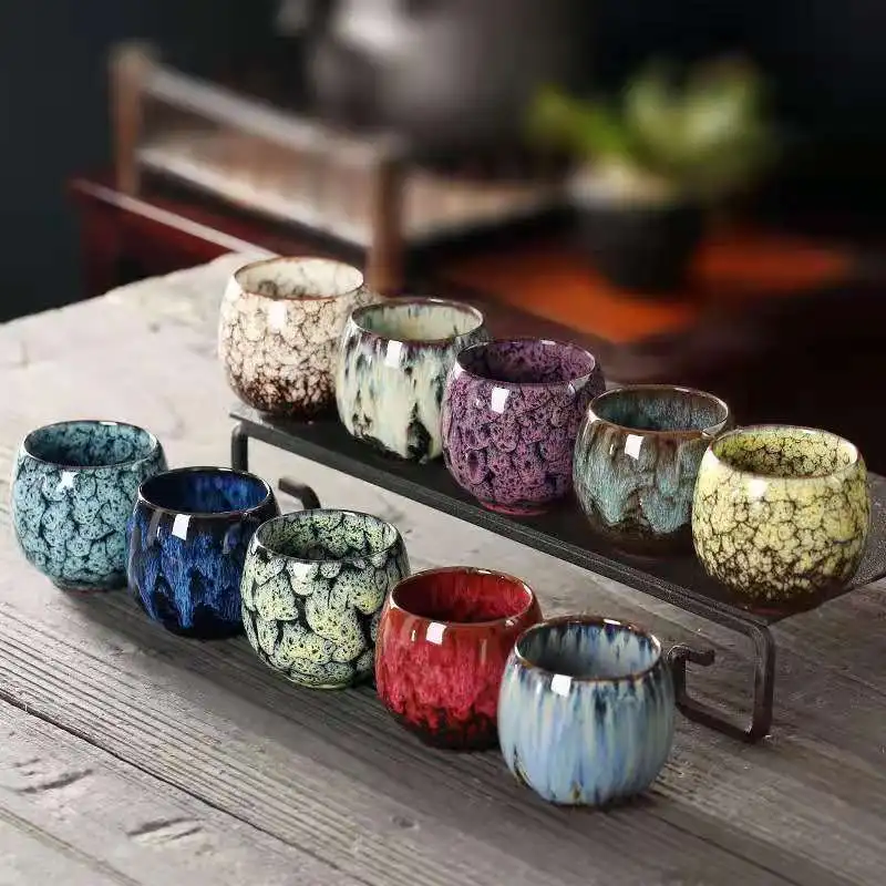 110ML Wholesale Japanese Style Pottery Coffee Cups Arabic Ceramics Kung Fu Tea water Coffee Mug Glazed Ceramic Tea Cup Sets
