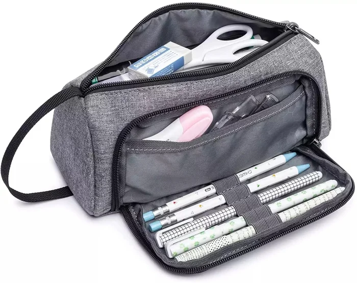 Pencil case for Girl Boys Large Pencil Pouch to Organize Pen Pencil for Middle School College Student Artist Metal Zipper