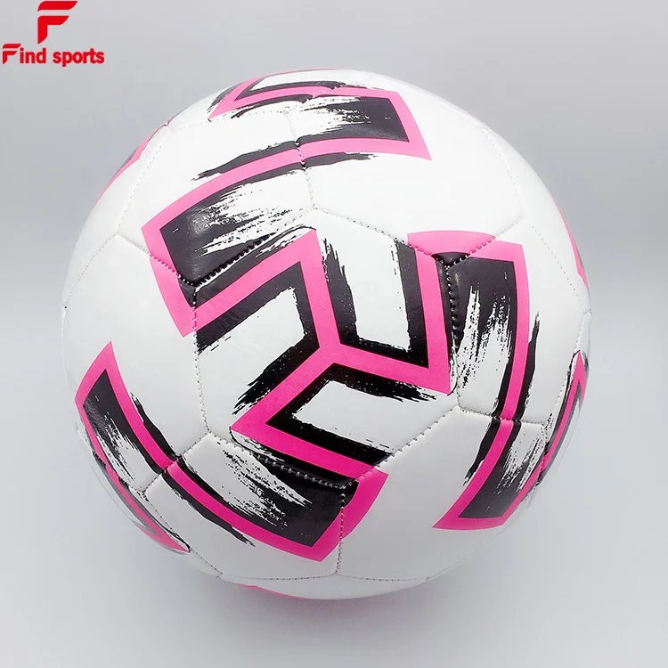 pink black material logo printed light weight soccer ball size 5  BSCI factory