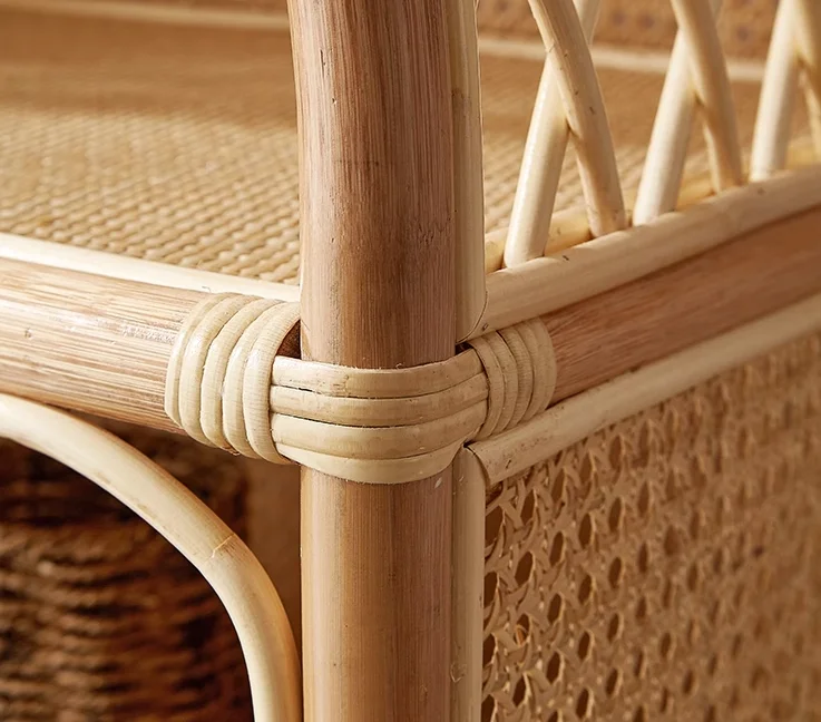 Nordic style decorative floor bookshelf corner bamboo shelf