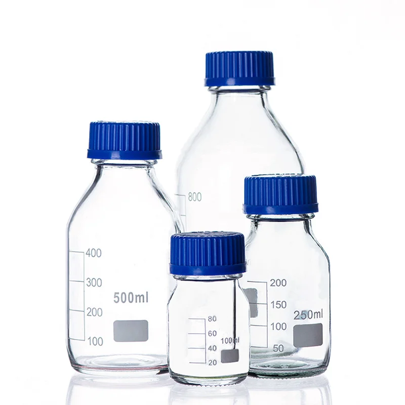 
100ml-1000ml / screw cap blue screw cap glass reagent for laboratory utensils medical supplies laboratory glass reagent bottle 