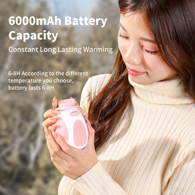 Мини-грелка для рук портативная с зарядкой от USB, 6000 мАч