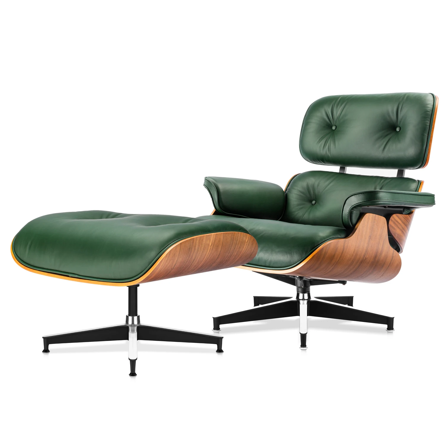 
Euramerican Style Retro Living Room Leisure Black Genuine Leather Sofa Chair Modern Eam Lounge Chair 