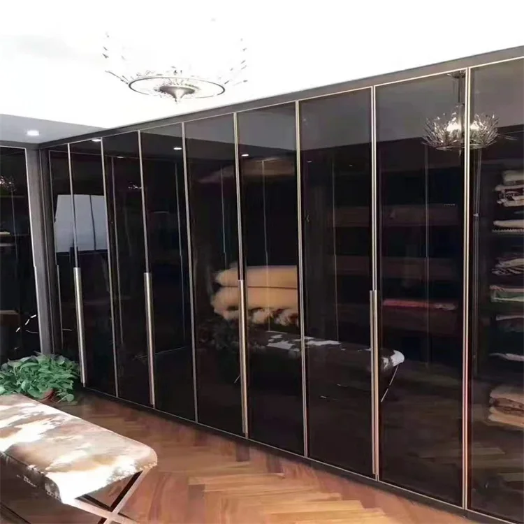 American Style Modern Luxury Bar Gold Glass Wine Display Cabinet aluminum alloy glass door