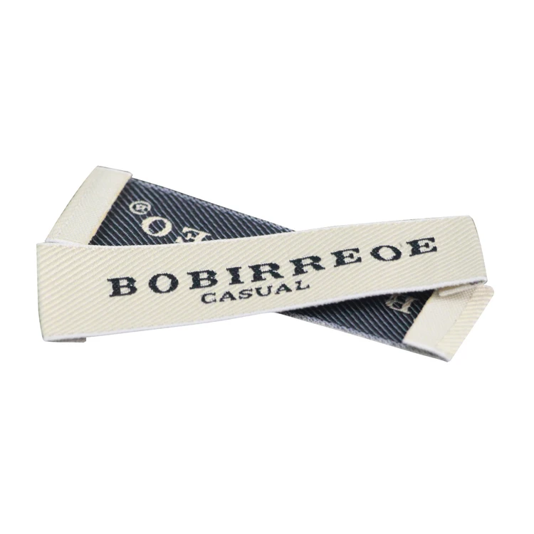 High Quality Customized Personalized Woven Labels Iron Garment Shoe Tags Sustainable Center Fold Sewn Clothing Labels Affordable