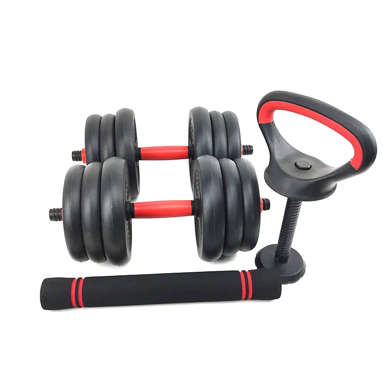 Manufacturing plant production 6 in 1cement adjustable 50kg dumbbell barbell set