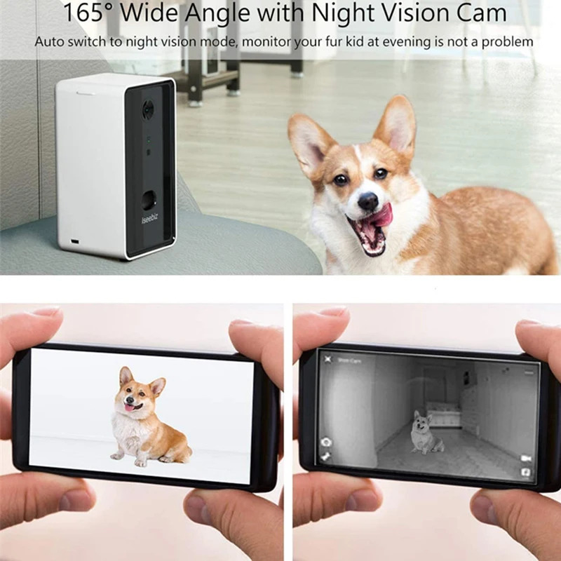 Smart Pet Feeder Camera Wifi Mobile Phone App Remote Control Microchip Tuya Pet Feeder Automatic
