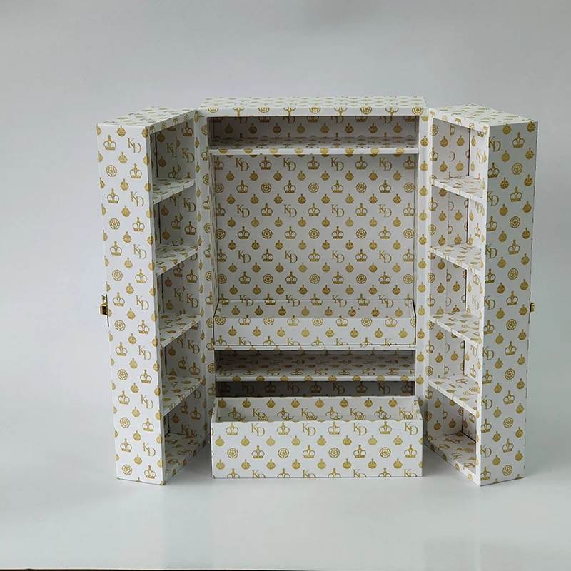 Custom Christmas Cardboard 12 Days Advent Calendar Box Beauty Empty Gift Packaging UV Advantage 4C Embossing Foil Paper Tray