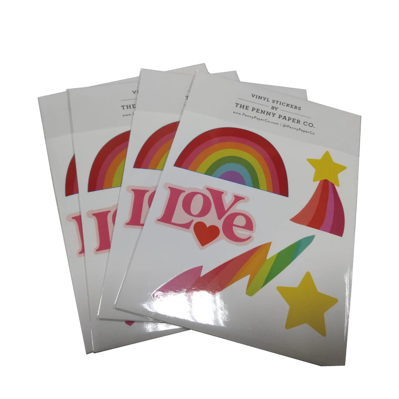 Factory Custom Printing Vinyl Foil Kiss Cut Sticker Sheet label sticker in sheet