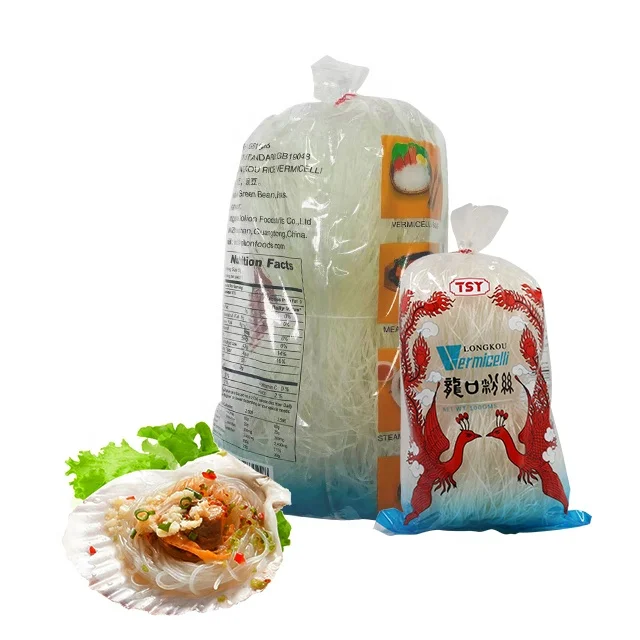 Tasty Foods Bulk Small Packing 50G 100G Green Bean Mung Bean Starch Rice Noodle Dried Longkou Rice Vermicelli For Restaurant