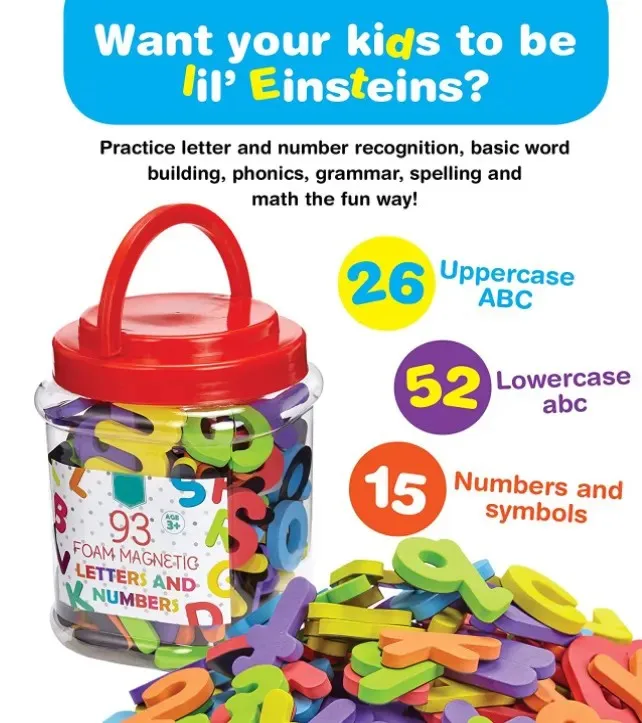 Letters & Numbers Magnetic EVA Fridge Magnets   Customized Size Customized Die Cut Magnet+eva Accpectable Education Teaching