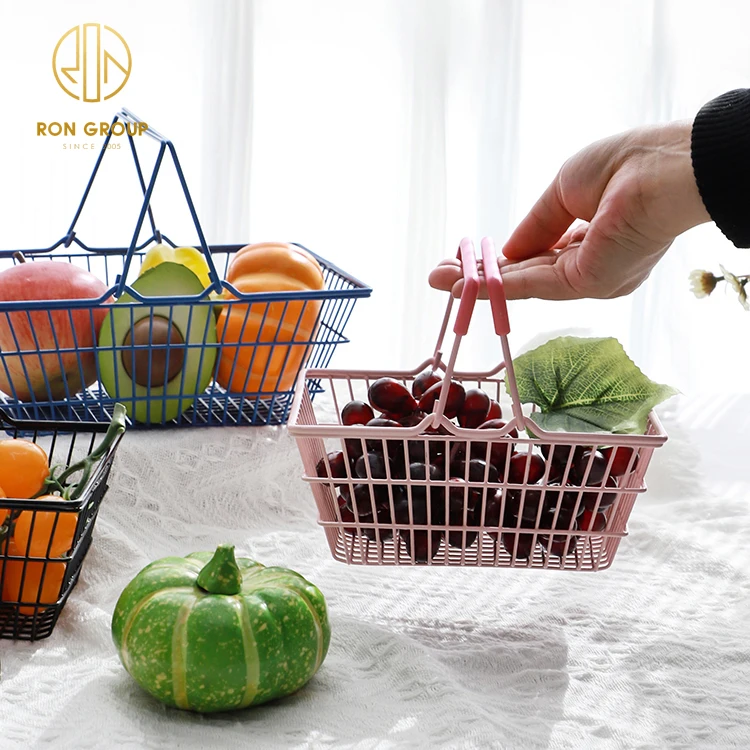 Hot Sale Restaurant Kitchen Mini Supermarket Trolley Shopping Cart Multiple Colors Metal Snacks Trolley