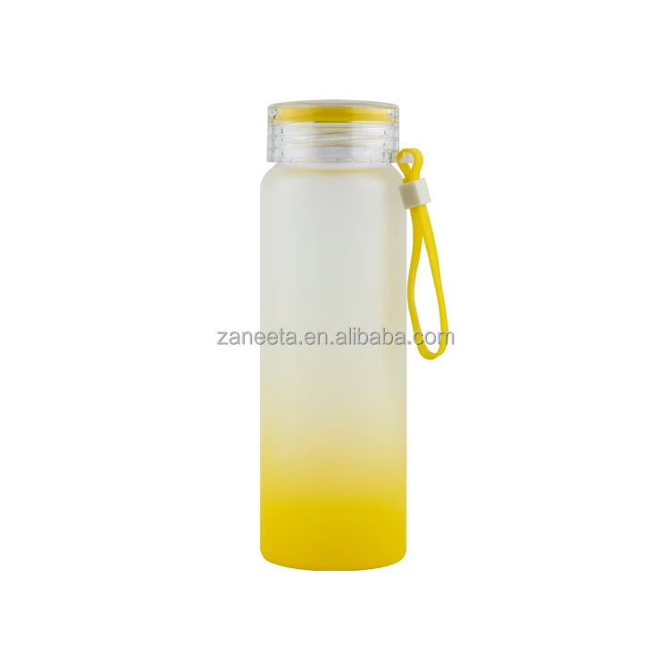 Blank Sublimation Custom Logo Frosted Gradient Color Frosted Glass Water Bottle