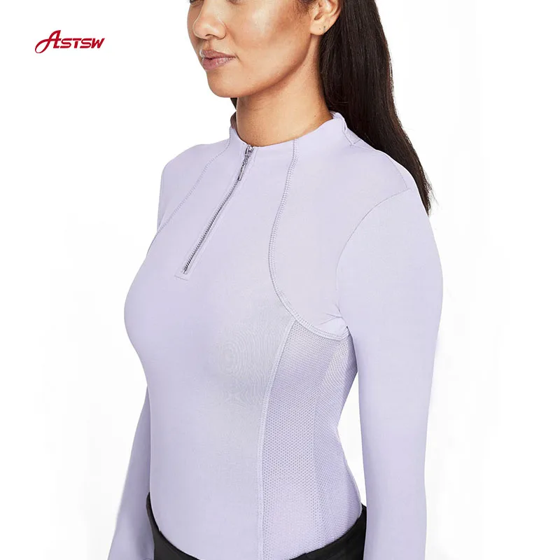 
Hot Sale Polyester Equestrian Garment Riding Tops Women Four Way Stretch Riding Wear 