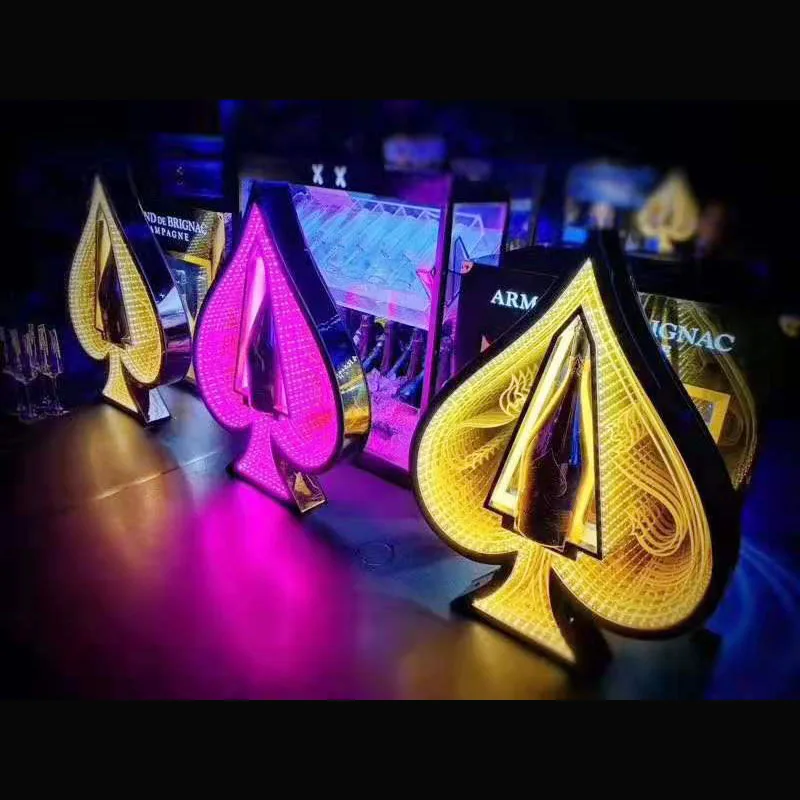 
Infinity Mirror Ace of Spade Champagne Bottle Glorifier Presenter for whisky, rum, cocktail, beer, tequila, vodka, champagne 