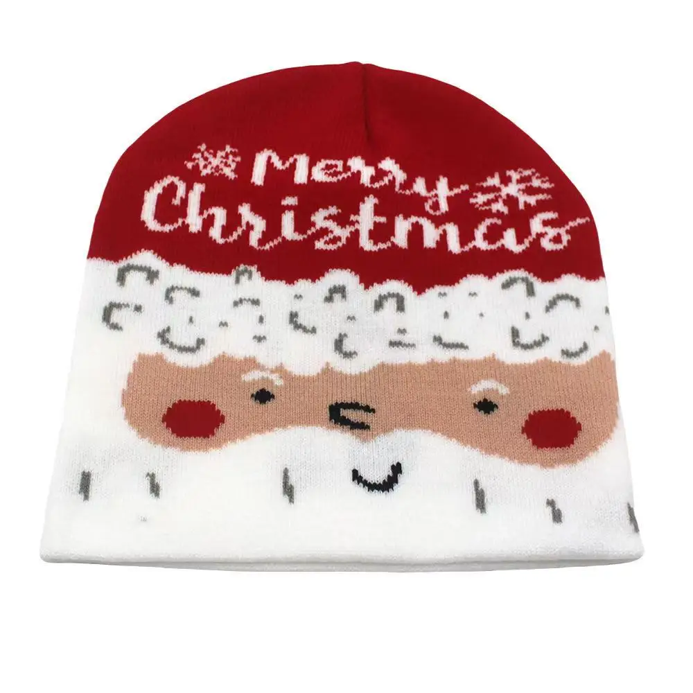 Botu Wholesale Xmas Knitted Hat Christmas Gifts Santa Claus Christmas Tree Cartoon Kids Winter Custom Logo Beanie Hats
