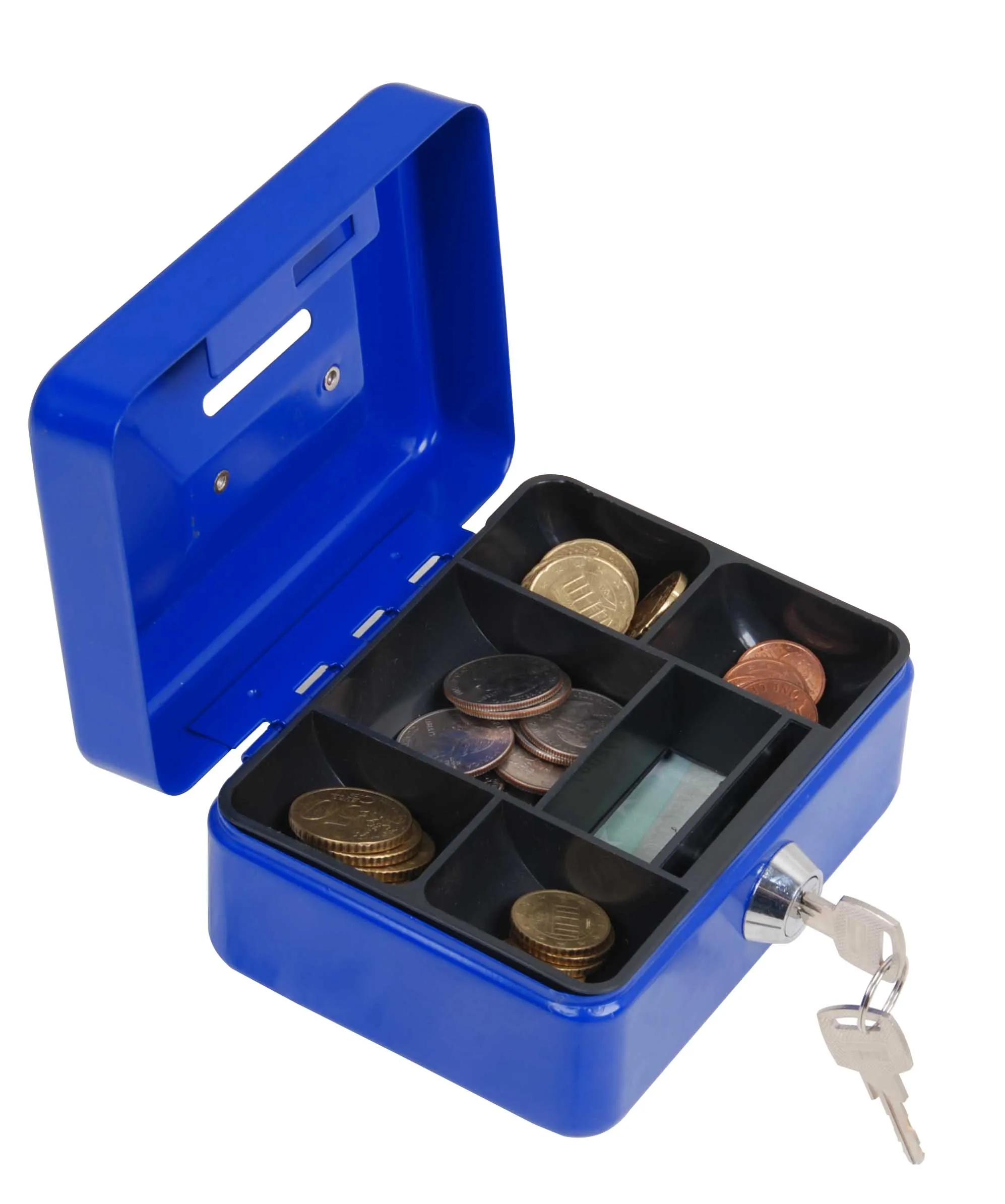 Secure Cash Money Box Euro Coins Paper Money Lash Box Saving Metal Cash Box kids piggy bank with money tray