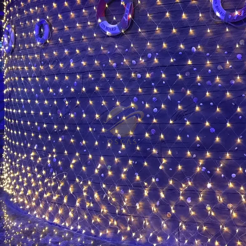 Net String Lights Outdoor Mesh Lights 3*2M Solar Garden Tree Lights Remote for Outside Yard Fence Decor