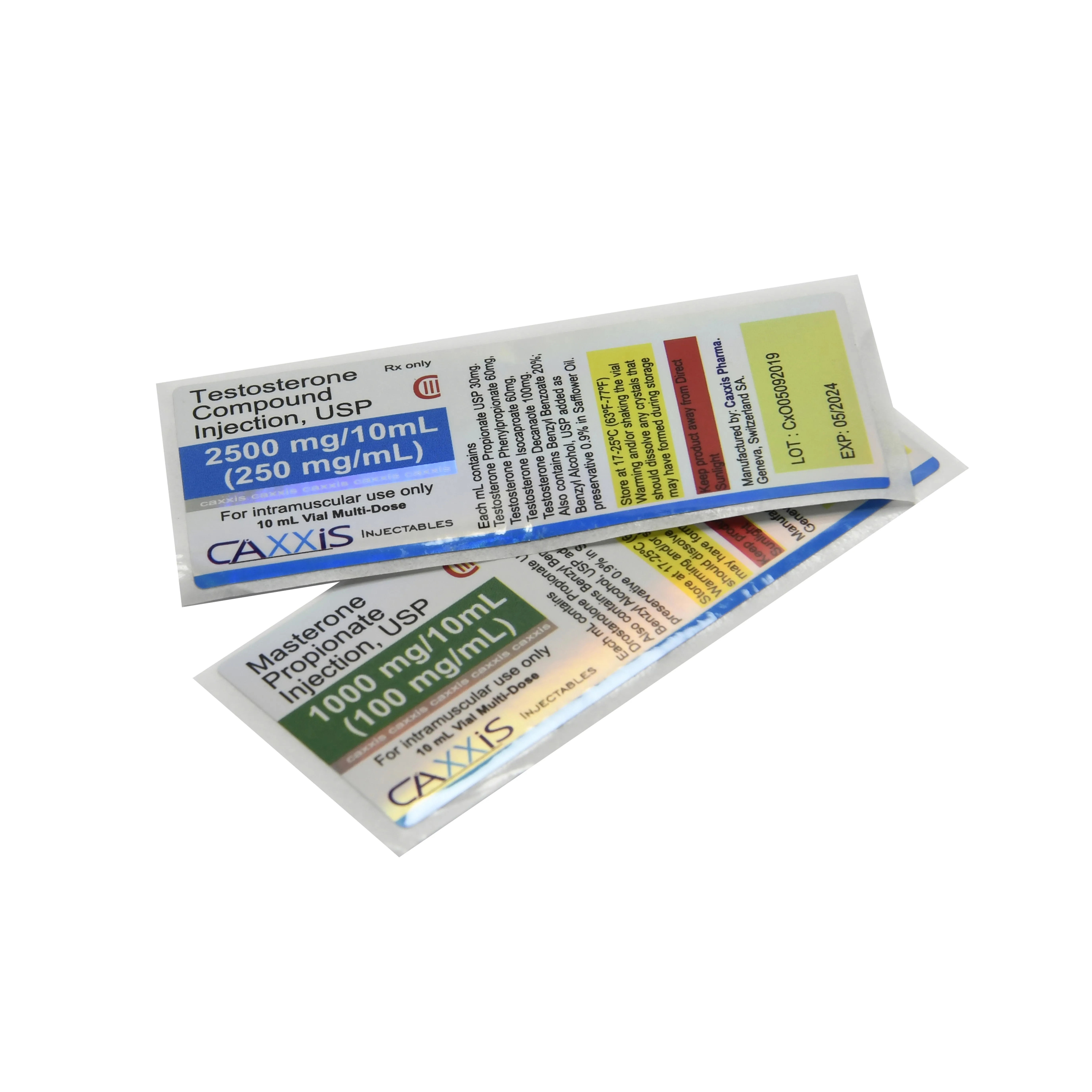 Custom laser 10ml hologram vial labels steroid PHARMA brand