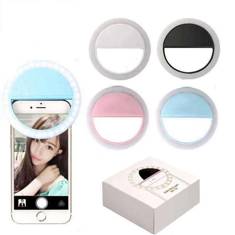 RK12 usb Rechargeable Fill Light phone photographic lighting rk 12 Photo Studio Selfie Live Clip-on led ring light rk12