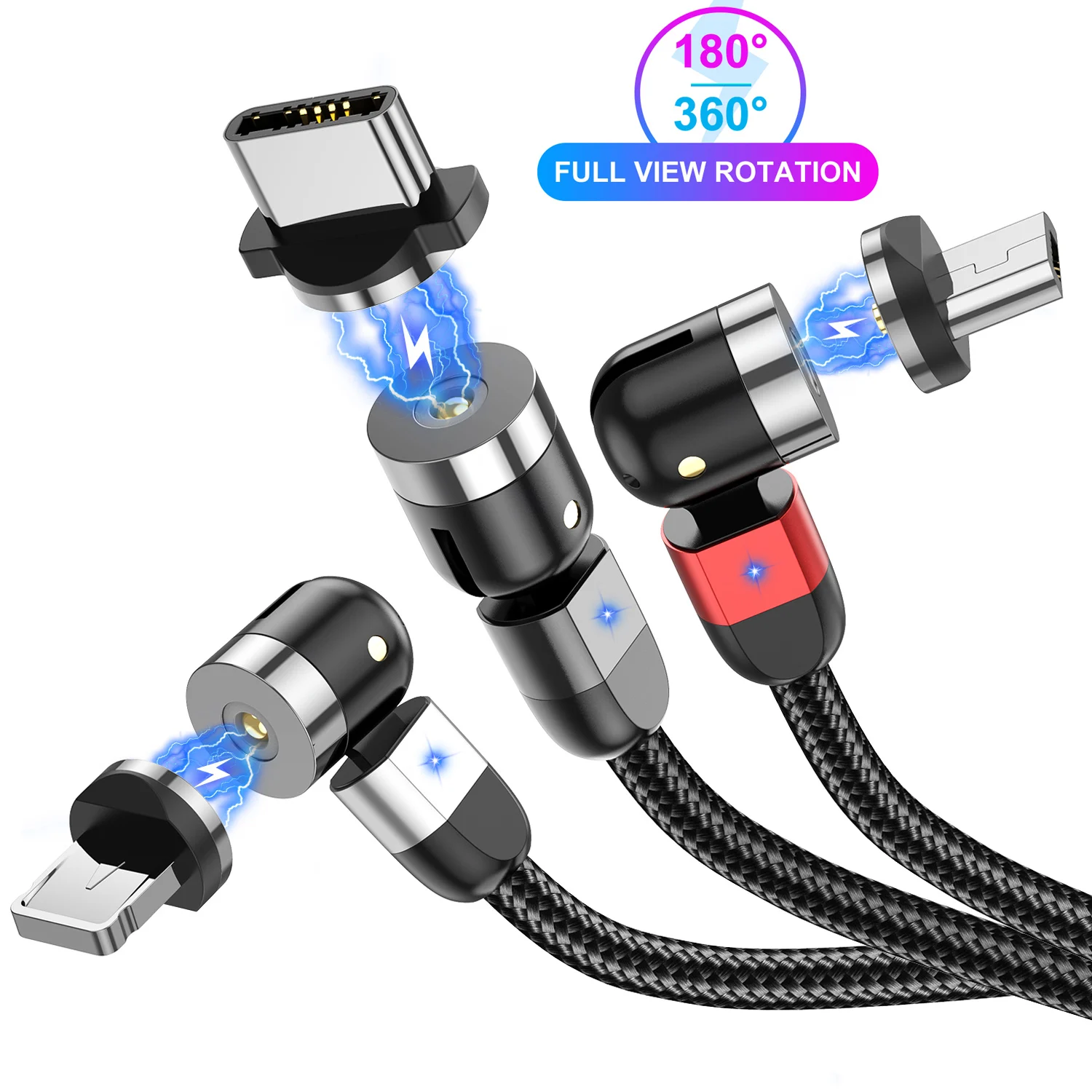  Магнитный зарядный кабель USLION микро-usb Тип c аксессуары для телефонов быстрая зарядка магнитный usb-кабель оптом в