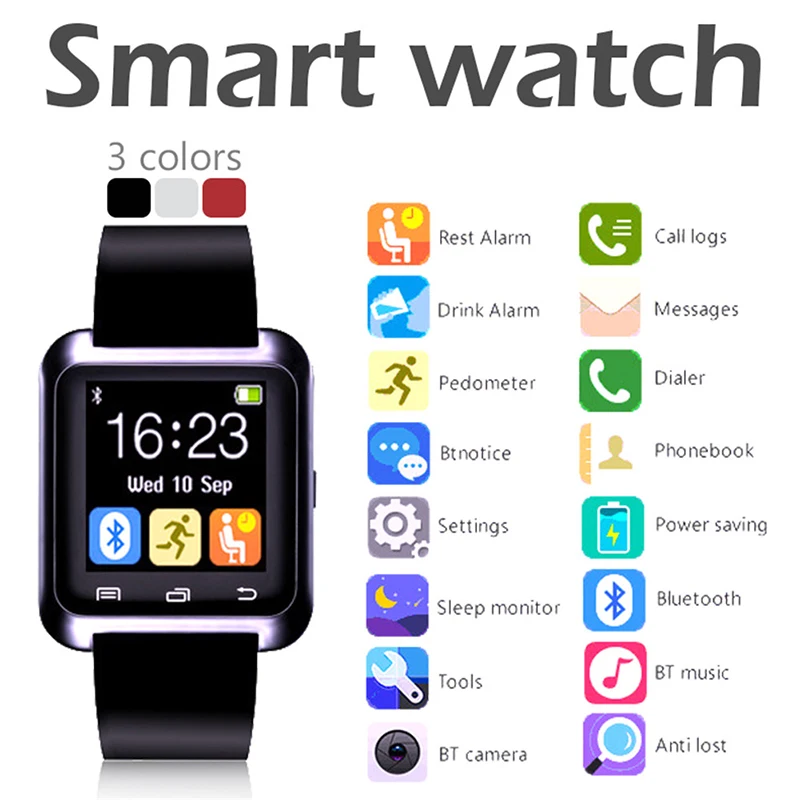2018 Big Promotion Wireless Smartwatch U8 Smart Watch Digital Sport Wrist Watch For iPhone For Android Phones