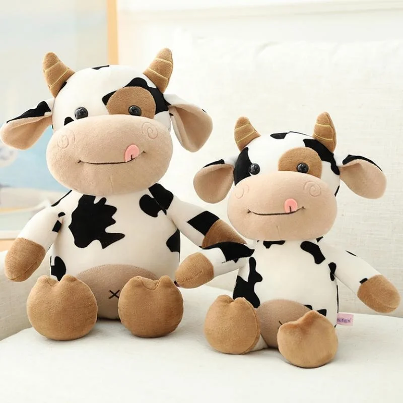 Plushies Cattle Soft Toys Promotional Custom Exhibition Souvenir Company Gifts Cute Stuffed Farm Animal Plush Cow Toys