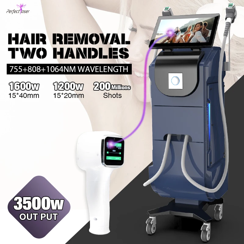 Perfectlaser 808 Нм лазерная эпиляция машина Профессиональный диодный лазер 3 длины волны постоянный 808 Нм лазерная эпиляция машина