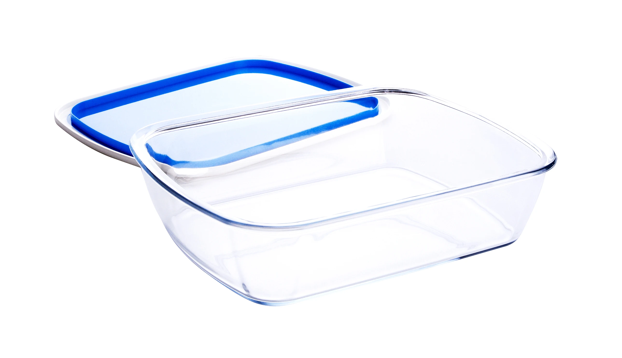 Прозрачное прямоугольное Термостойкое боросиликатное закаленное стекло 3 л для выпечки с пластиковым покрытием без БФА